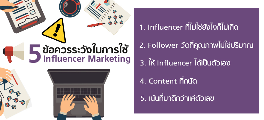 5 ข้อควรระวังในการใช้ Influencer Marketing