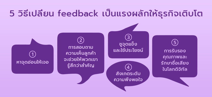 5 วิธีเปลี่ยน feedback เป็นแรงผลักดันให้ธุรกิจเติบโต