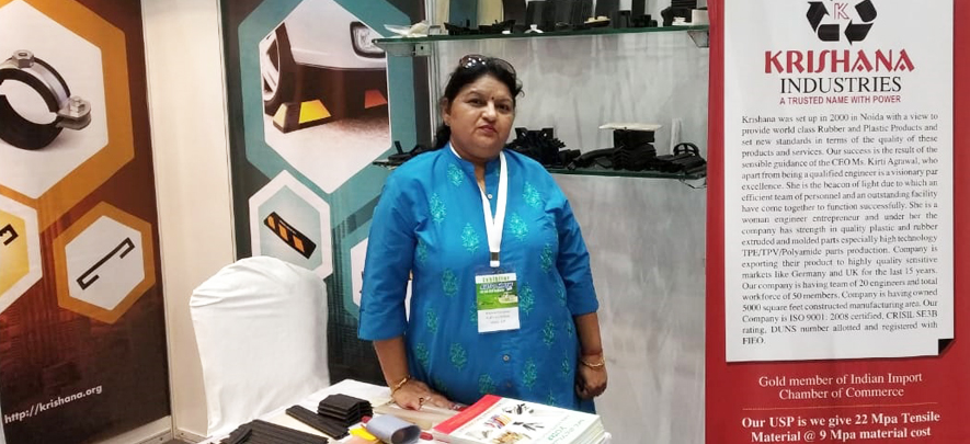 Woman engineer manufactures and exports plastic & recyclable rubber products