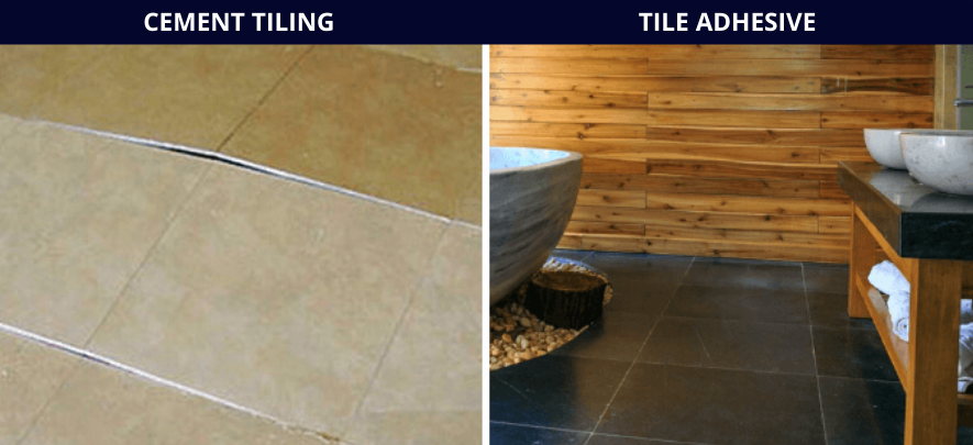 Cement vs Tile Adhesive for laying tiles