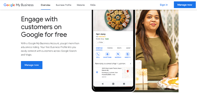 Step 1 A Home page of Google My Business