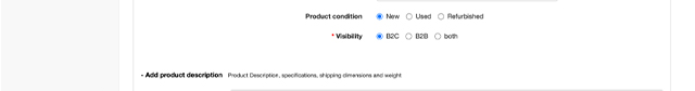 Product condition and product visibility