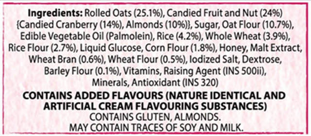 Ingredient list Ingredient list