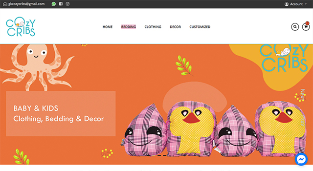 Cozy cribs clothes,  bedding and decor for kids