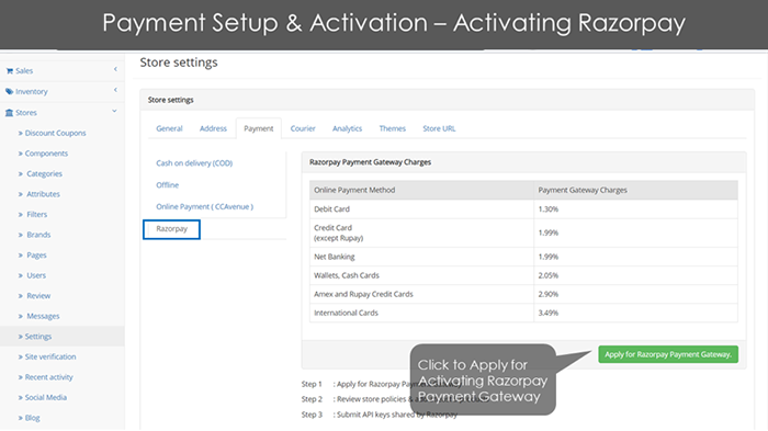 Razorpay activation page Razorpay activation page