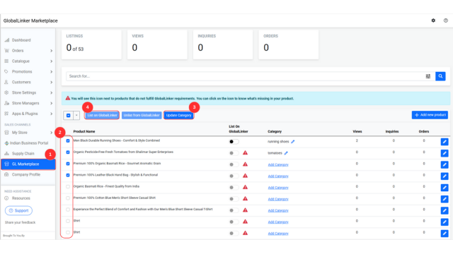 Bulk category Mapping - GL Marketplace