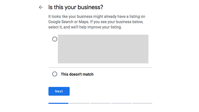 Step 5 Address of the business