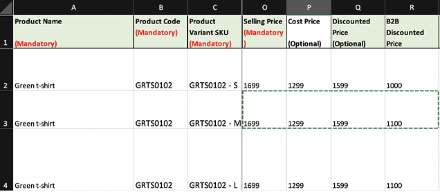 Adding prices for products price for products