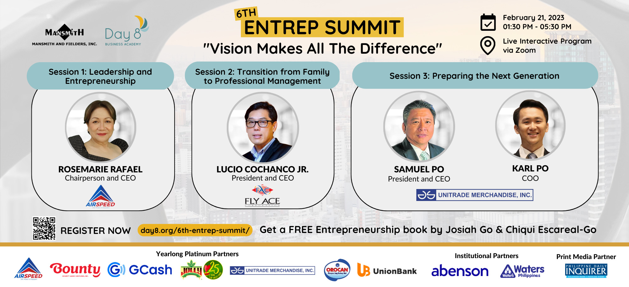 Day 8's 6th Run on Entrepreneurial Summit: Vision Makes All the Difference by Josiah Go