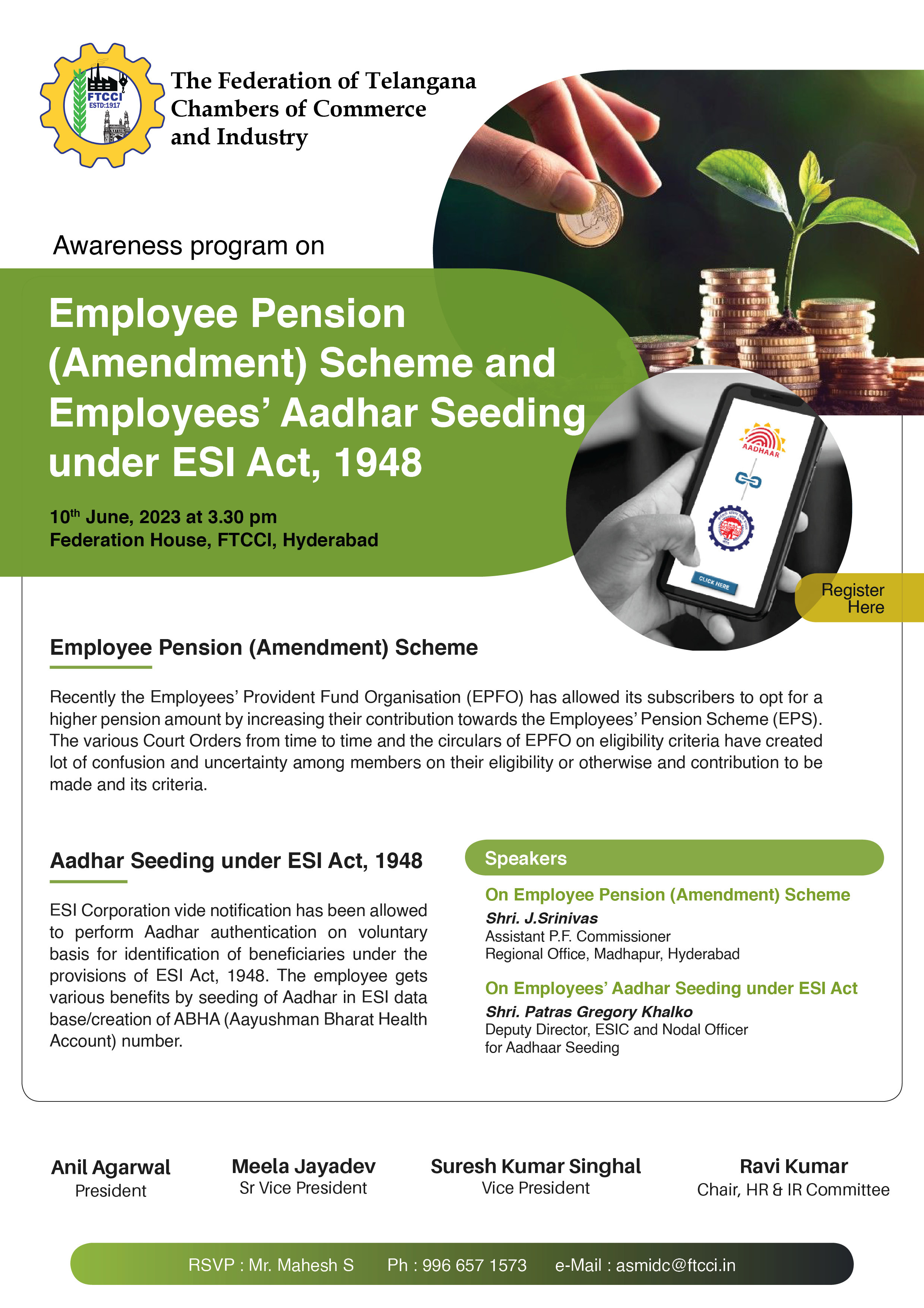 Awareness program on Employee Pension (Amendment) Scheme and Employees’ Aadhar Seeding under ESI Act, 1948