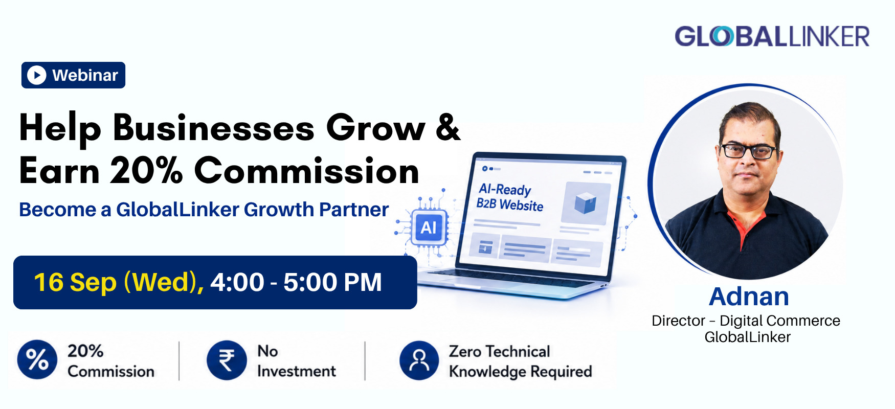 Help Businesses Grow & Earn 20% Commission: Become a GlobalLinker Growth Partner