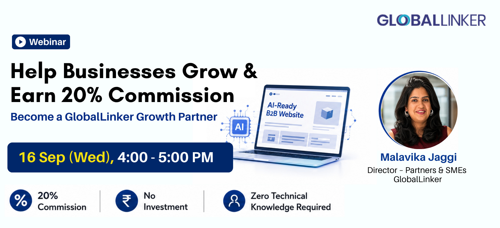 Help Businesses Grow & Earn 20% Commission: Become a GlobalLinker Growth Partner