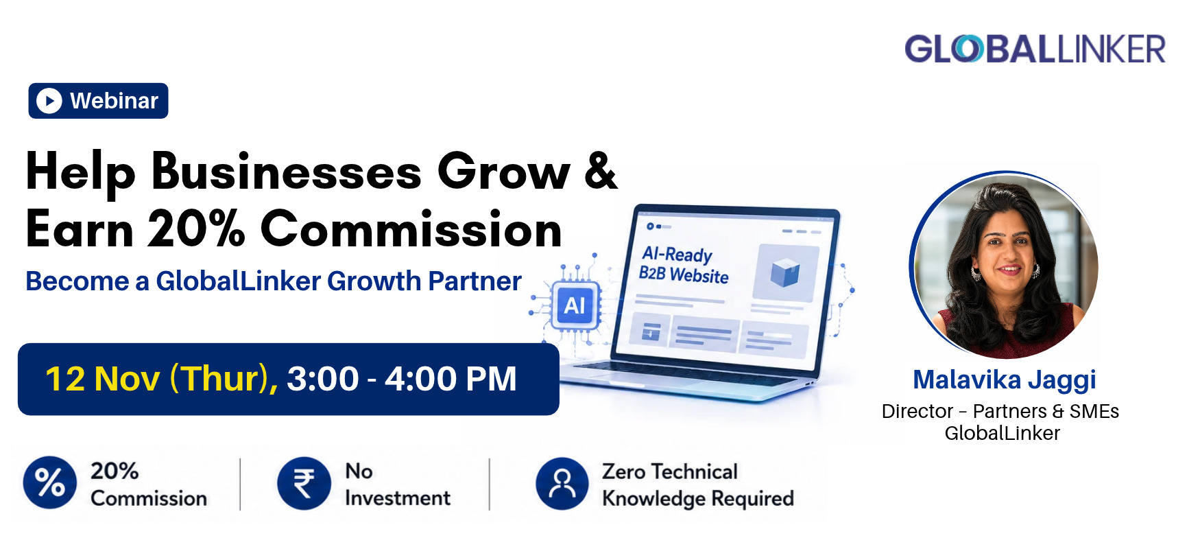 Help Businesses Grow & Earn 20% Commission: Become a GlobalLinker Growth Partner