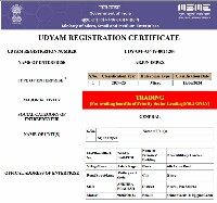 MSME/Udyam Registration issued by Ministry of MSME, Govt. of India &ndash; recognition for micro, sm