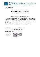 Performance Certificate of Fire Solution