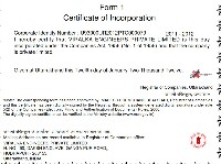 Certoificate of Incorpooration