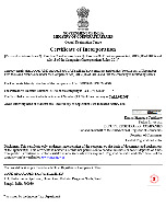 Incorporation Certificate