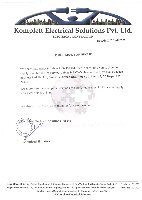 Performance Certificate of Komplett Electrical Solution