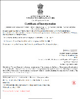 Certificate of Incorporation