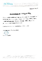 Performance Certificate of Hi-Tech Engineering