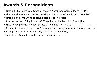Awards & Industry Firsts